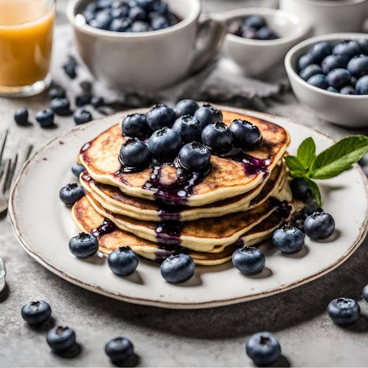 Low Carb Blueberry Ricotta Pancakes