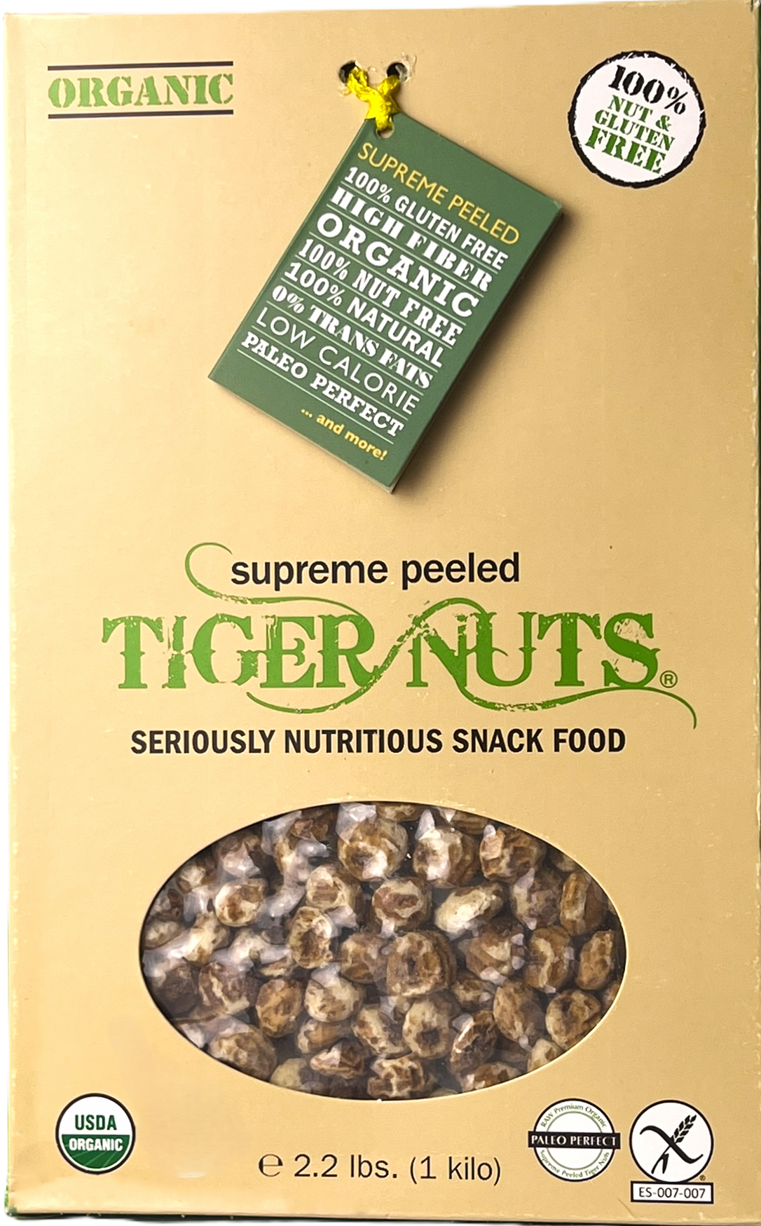 Supreme Peeled Tiger Nuts in 1 Kilo box (2.2 lbs.)